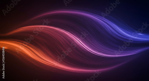 Wallpaper Mural Abstract waves of light in orange and blue gradient hues Torontodigital.ca