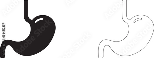 Human stomach vector silhouette. 
