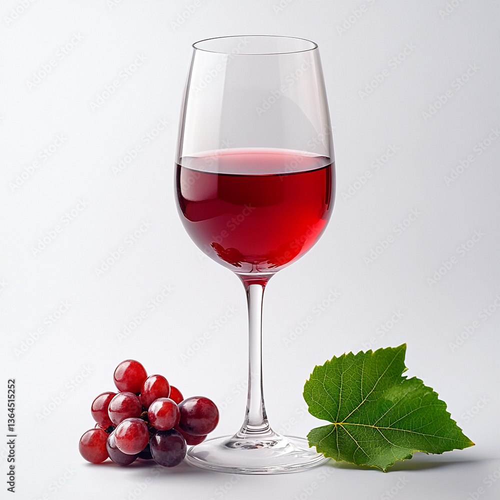glass of red wine with grapes glass of red wine with grapes