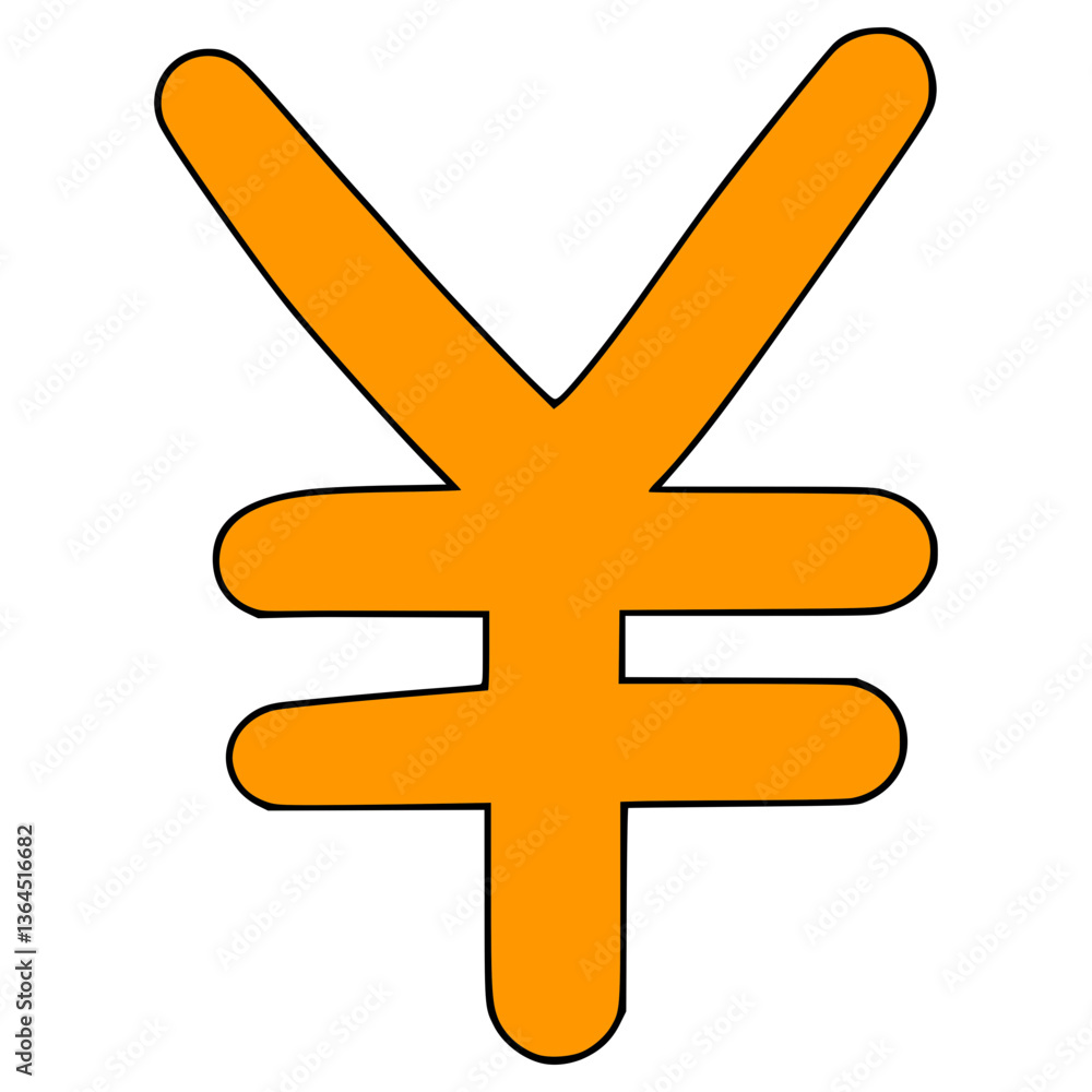 Fototapeta premium yen icon illustration hand drawn isolated vector