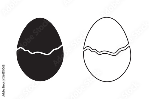 Broken eggs vector icon set isolated on white background. Easter Egg vector Icon collection. Easter day festival. Vector illustration.