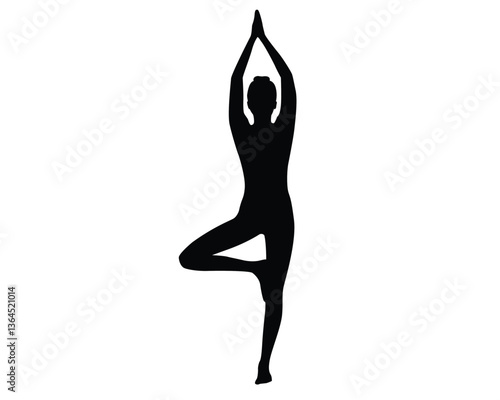 Silhouettes of woman doing exercise fitness gym meditation yoga poses stretch exercise. Flat vector illustration isolated on white background