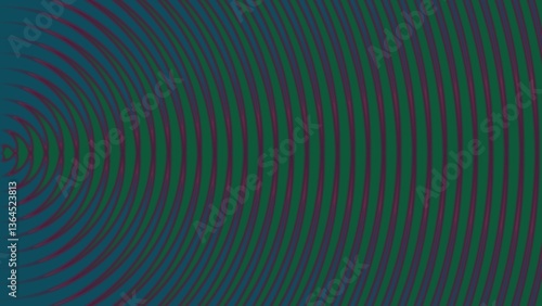 Abstract green and purple concentric ripples radiating across a dark teal background representing sound waves or signal propagation.