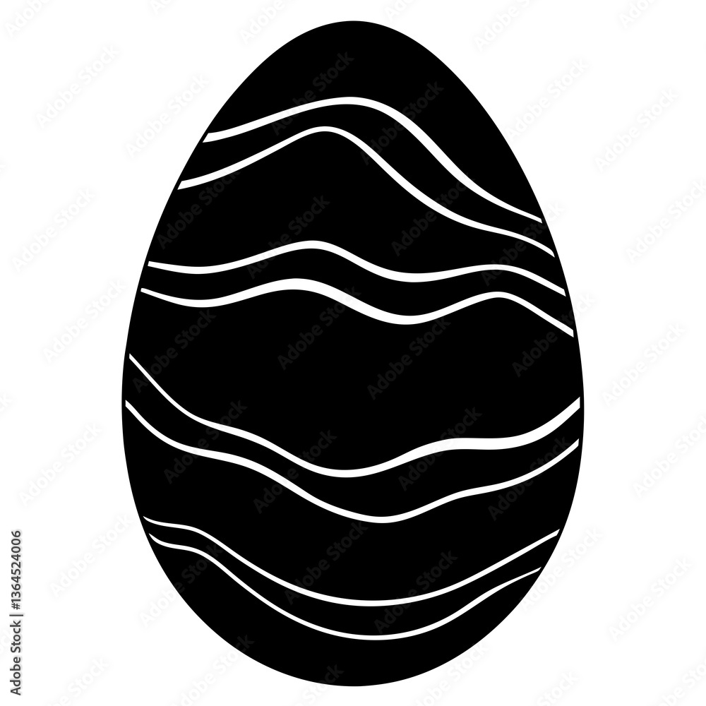 Easter Egg on a marble background silhouette vector illustration 