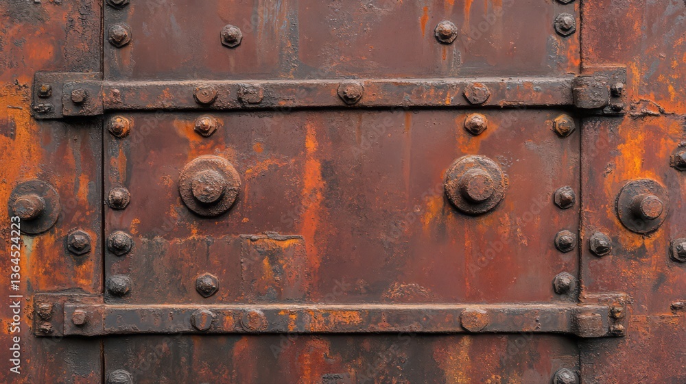 Rusty Metal Texture with Bolts and Rivets Rusty Metal Texture with Bolts and Rivets