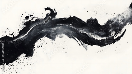 Abstract Black Ink Wash Painting. (2)