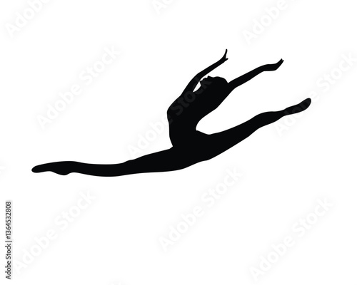 Silhouettes of woman doing exercise fitness gym meditation yoga poses stretch exercise. Flat vector illustration isolated on white background
