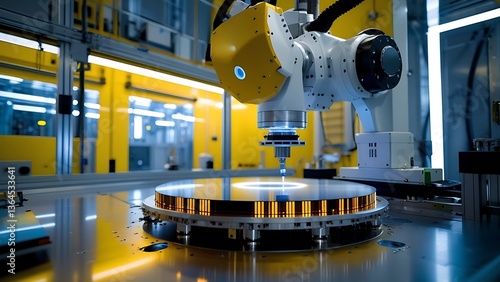 Cleanroom Robotics High-Speed Delta Arm Handling Silicon Wafers (8K Nanotech Render)