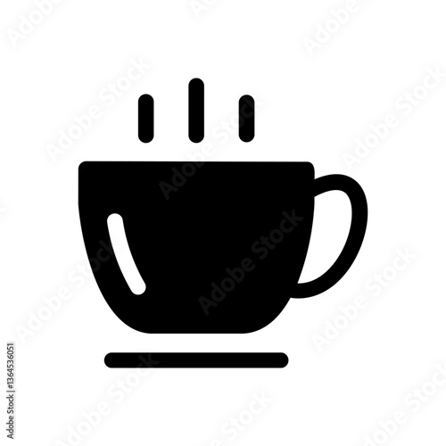 Cup of hot cafe coffee or caffeine drink flat icon for food apps and websites

