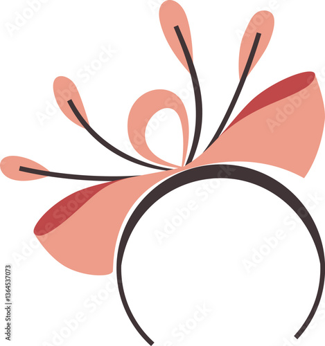 Fascinator Hat Fashion Accessory Vector Illustration Isolated on Transparent Background