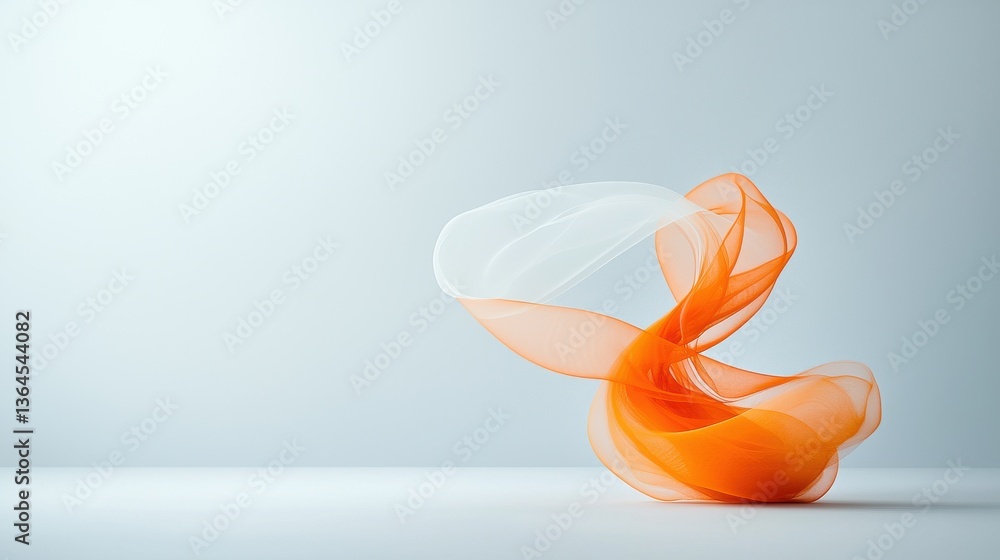 Abstract digital artwork depicting a flowing dynamic fabric sculpture moving with graceful elegant motion in a minimalist studio setting The sheer colorful textile appears to dance and sway Abstract digital artwork depicting a flowing dynamic fabric sculpture moving with graceful elegant motion in a minimalist studio setting The sheer colorful textile appears to dance and sway