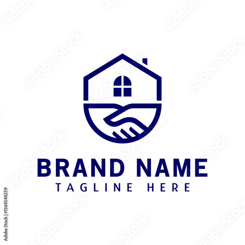 Deal home logo design and element with handshake