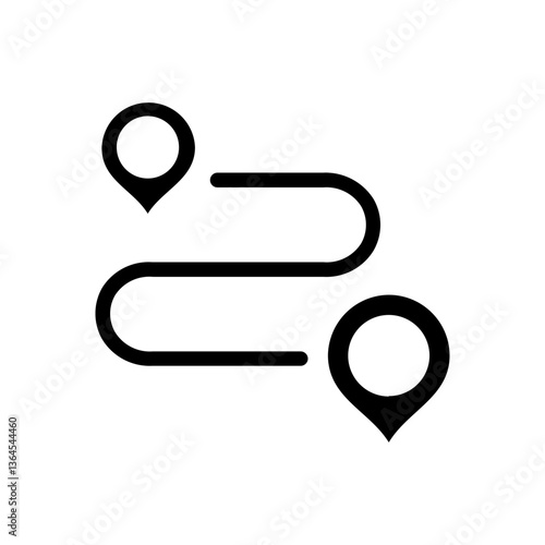 Spot location route connection icon vector