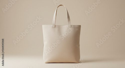 Minimalist Beige Cotton Tote Bag for Branding mockup