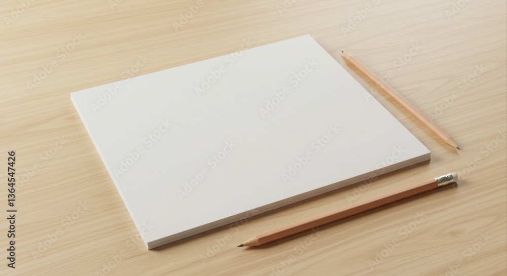 Blank notepad with pencils ready for writing Blank notepad with pencils ready for writing