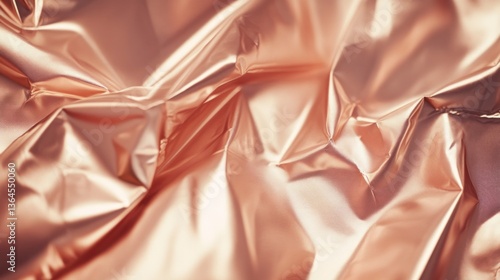 Wallpaper Mural Rose gold metallic fabric folds.  Detailed close-up view of crumpled,  shiny,  rose gold fabric Torontodigital.ca