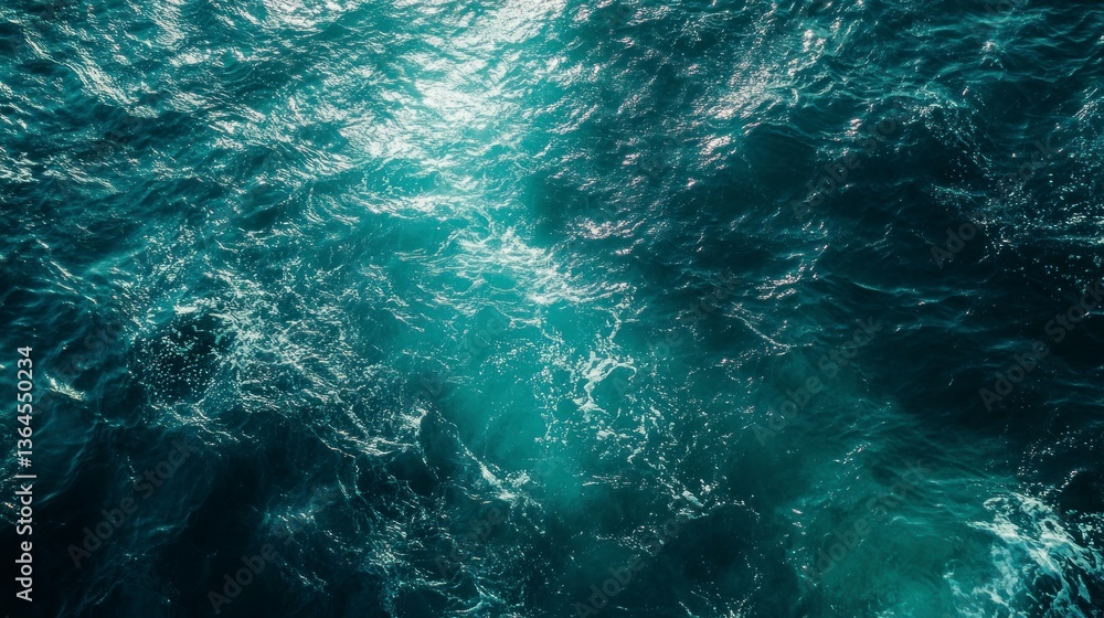 Deep blue ocean waves. Sunlight breaks through Deep blue ocean waves. Sunlight breaks through