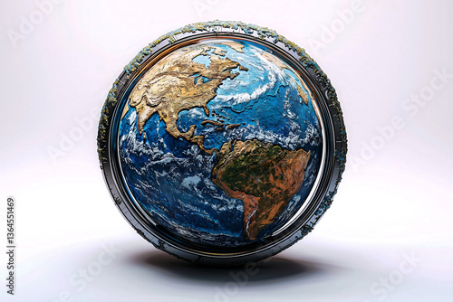 A globe seamlessly transforming into a bicycle wheel