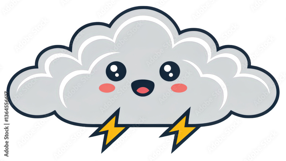 Stylized flat design storm cloud graphic for infographic use. Stylized flat design storm cloud graphic for infographic use.