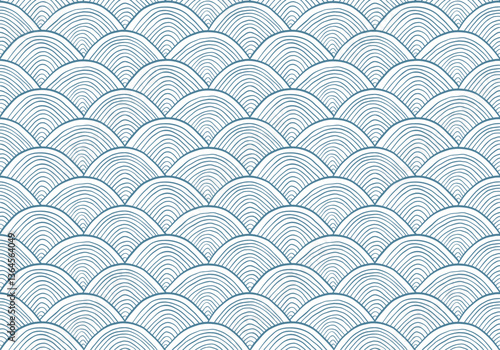 Abstract seamless pattern with doodle waves