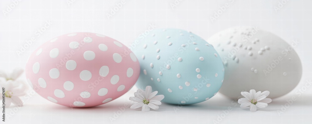 Fototapeta premium Happy Easter day with Colorful Easter eggs,Spring holiday,Happy easter eggs,festive clip art,Happy Easter greeting card, poster, banner template,april festive concept.