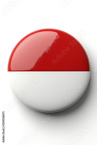 Free Download Flag Button, Red & White, Isolated - GFXLoad