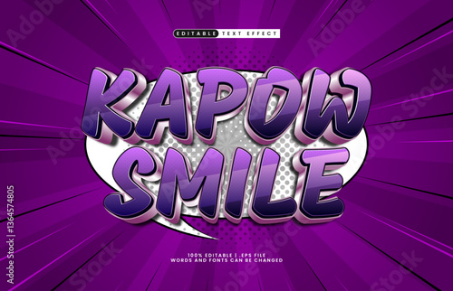 kapow smile editable text effect with a comic and cartoon text effect