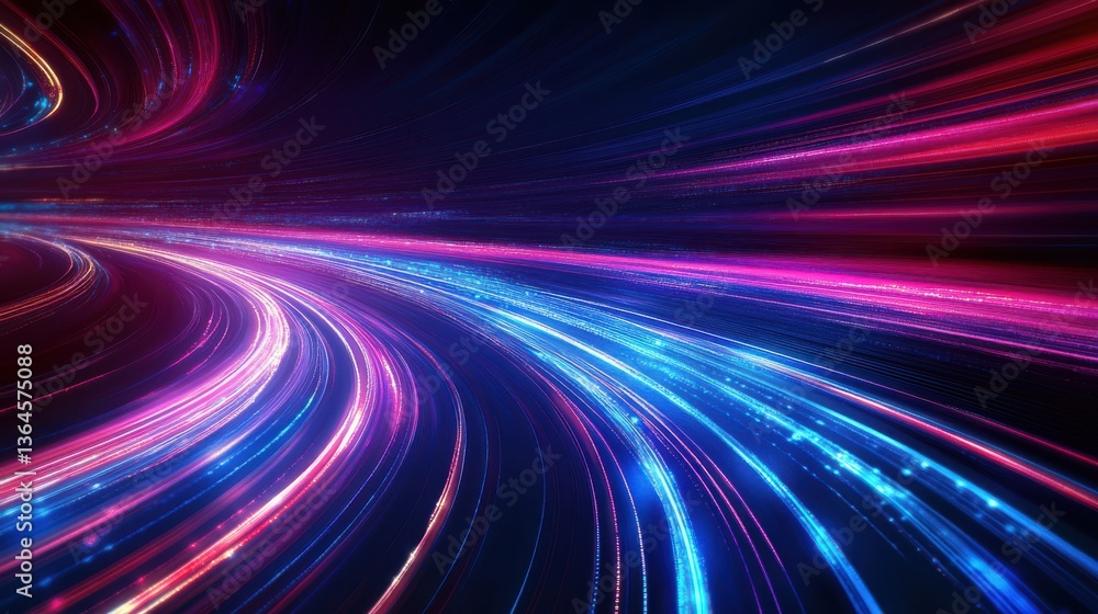 Abstract Neon Light Trails Speed, Energy, Technology Background Abstract Neon Light Trails Speed, Energy, Technology Background