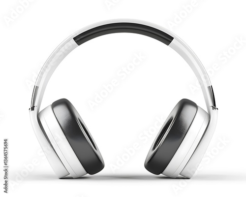White Headphones Studio Isolated