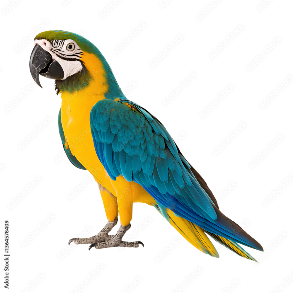 Fototapeta premium Colorful parrot with vibrant feathers, showcasing beauty and exotic charm