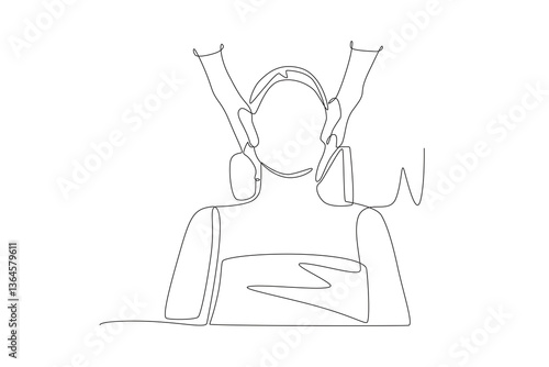 Woman having facial. Getting a massage or facial concept one-line drawing