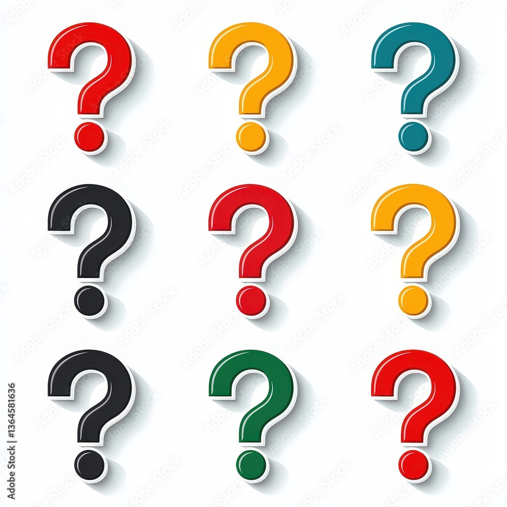 Question icon set cut out isolated on white background Question icon set cut out isolated on white background