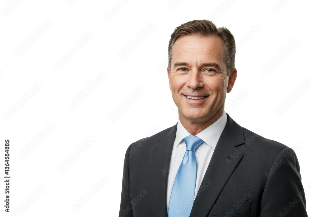 Business portrait of confident businessman. Entrepreneur in jacket and tie, smiling, Happy mid adult isolated on White background Business portrait of confident businessman. Entrepreneur in jacket and tie, smiling, Happy mid adult isolated on White background