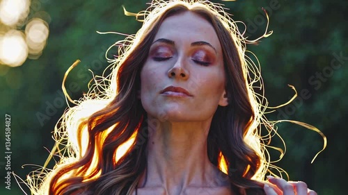 The Glowing Woman in Nature.