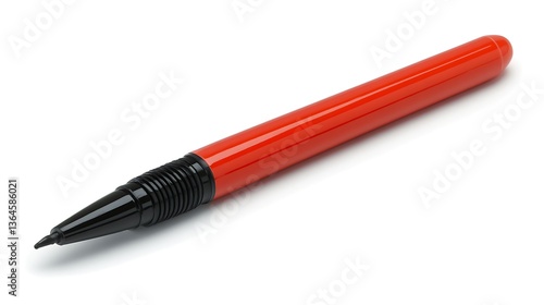 Red Pen Isolated on White