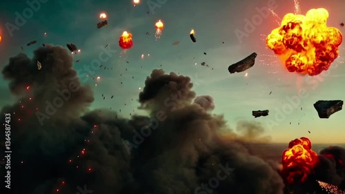 Realistic Cinematic Explosion Effect | Fiery Blast with Smoke, Sparks, and Debris | VFX Element