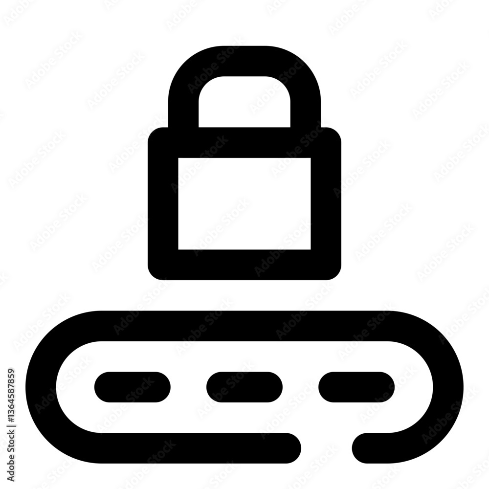 security dashed line icon security dashed line icon