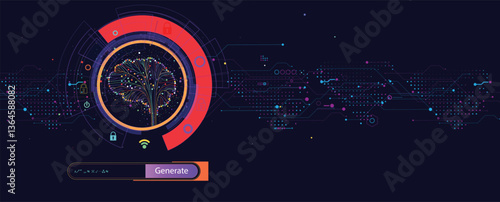 Abstract digital artificial intelligence  technology background