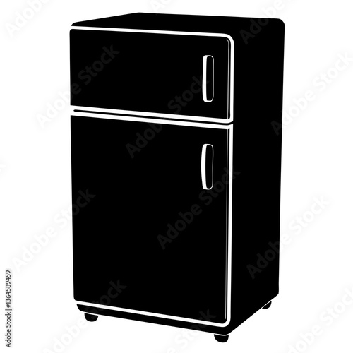 retro refrigerator isolated on white
