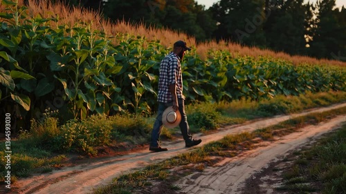 The Farmer Walking Through Fields