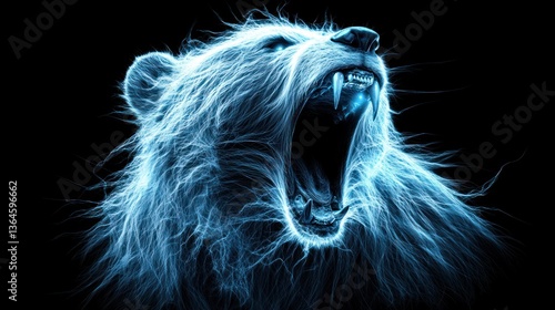 Roaring Grizzly Bear: A Digital Masterpiece