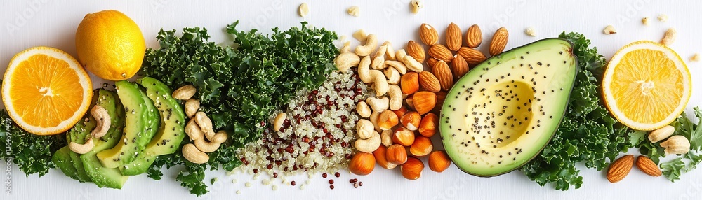 Fototapeta premium Fresh and Healthy Ingredients for Balanced Nutrition and Wellness