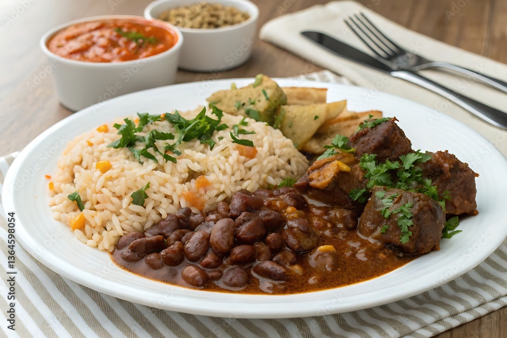 Puerto Rican rice with beans, meat and root vegetables – Arroz boricua con habichuelas, carne y viandas Puerto Rican rice with beans, meat and root vegetables – Arroz boricua con habichuelas, carne y viandas