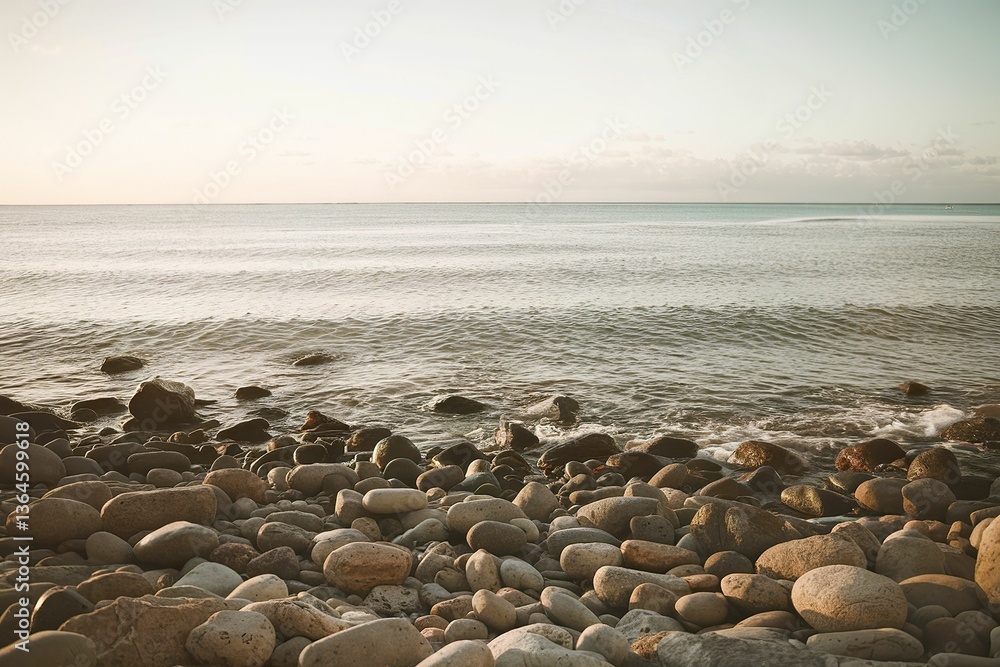 warm tropical sea with smooth stones on the shore warm tropical sea with smooth stones on the shore