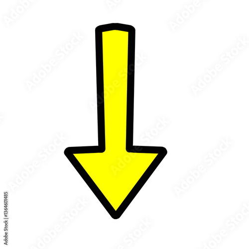 矢印 下向き イラスト アイコン 黄色 ポップ