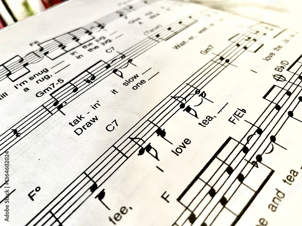 music sheet music background with lyrics about coffee and tea music sheet music background with lyrics about coffee and tea