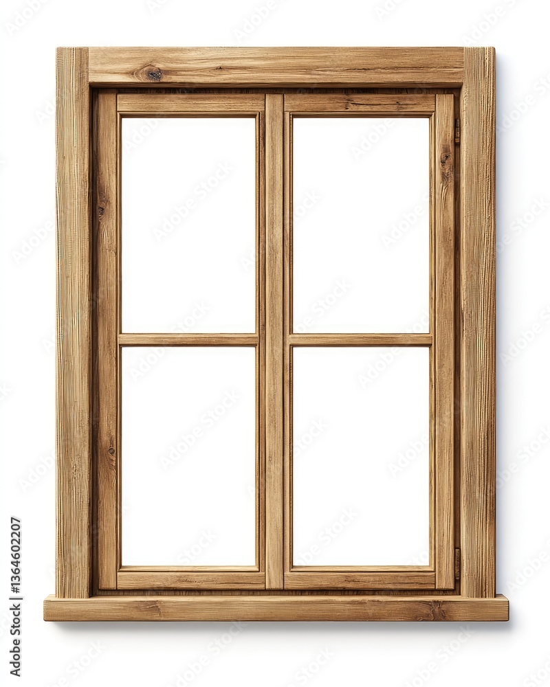 Wooden double-hung window frame, classic style Wooden double-hung window frame, classic style