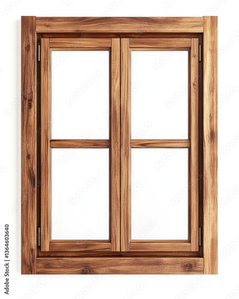 Wooden double-hung window with divided panes (1) Wooden double-hung window with divided panes (1)