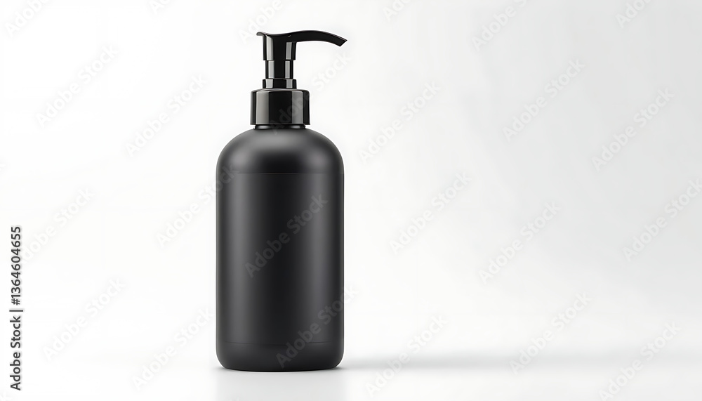 Fototapeta premium Black Pump Bottle Mockup for Soap or Lotion on White Background
