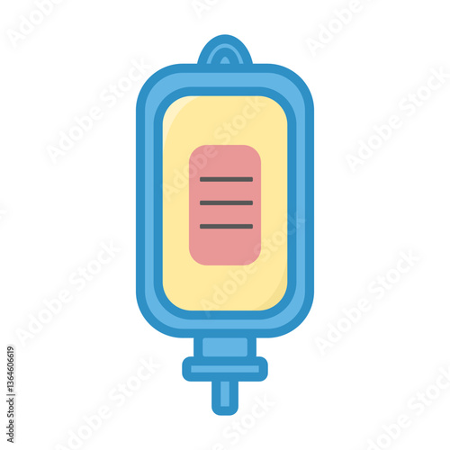 Yellow intravenous fluid for patient in the hospital